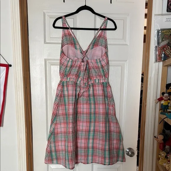 J Crew plaid sun summer dress M medium with pockets - Picture 2 of 6